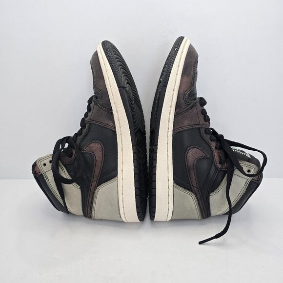 Air Jordan | 1 Retro 'Patina' black leather sporty hi-top sneakers | WMS 5.5 - Picture 5 of 8